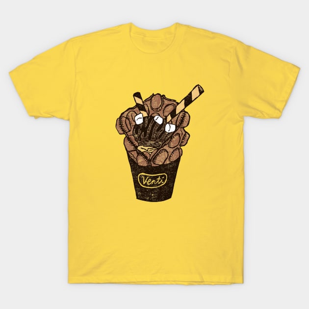 Chocolate Ice-cream Egg Waffle (Brown) T-Shirt by lostnprocastinating